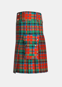 Utility_Macnaughton_tartan_1066_kilt_left_image_with_pleated_design_and_adjustable_buckles_for_men