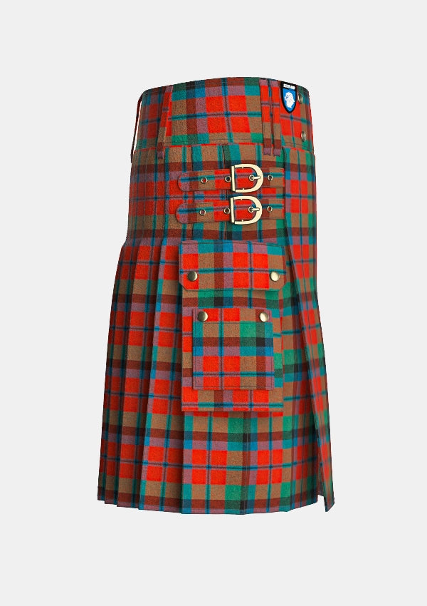 Utility_Macnaughton_tartan_1066_kilt_right_image_with_pleated_design_and_adjustable_buckles_for_men