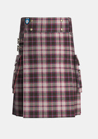 Utility_Macpherson_Hunting_tartan_547_kilt_front_image_with_pleated_design_and_adjustable_buckles_for_men