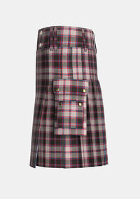 Utility_Macpherson_Hunting_tartan_547_kilt_left_image_with_pleated_design_and_adjustable_buckles_for_men