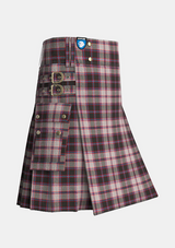 Utility_Macpherson_Hunting_tartan_547_kilt_side_image_with_pleated_design_and_adjustable_buckles_for_men