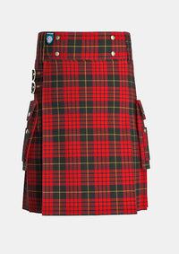 Utility_Macqueen_tartan_1209_kilt_front_image_with_pleated_design_and_adjustable_buckles_for_men