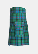 Utility_Macthomas_tartan_407_kilt_left_image_with_pleated_design_and_adjustable_buckles_for_men