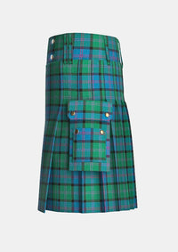 Utility_Macthomas_tartan_407_kilt_left_image_with_pleated_design_and_adjustable_buckles_for_men