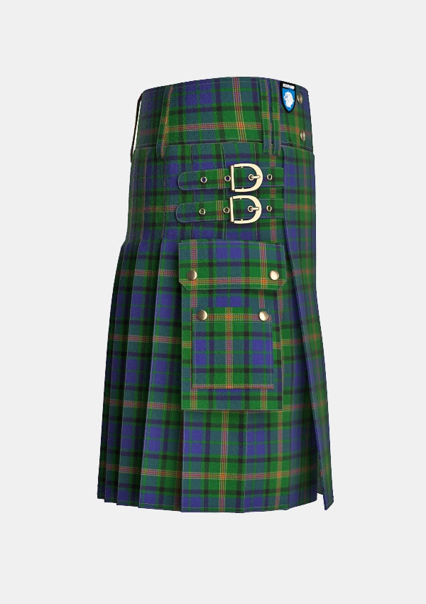 Utility_Maitland_Chief_tartan_714_kilt_right_image_with_pleated_design_and_adjustable_buckles_for_men