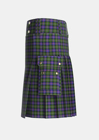 Utility_Malcolm_1840_Tartan_6470_kilt_left_image_with_pleated_design_and_adjustable_buckles_for_men