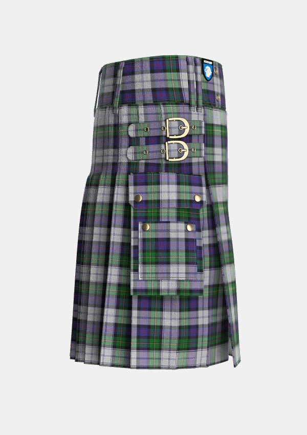 Utility_Malcolm_Dress_Tartan_1785_kilt_right_image_with_pleated_design_and_adjustable_buckles_for_men