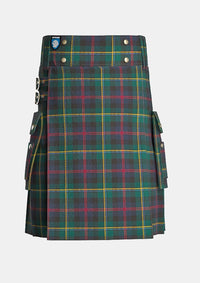 Utility_Malcolm_tartan_5696_kilt_front_image_with_pleated_design_and_adjustable_buckles_for_men