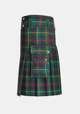 Utility_Malcolm_tartan_5696_kilt_left_image_with_pleated_design_and_adjustable_buckles_for_men
