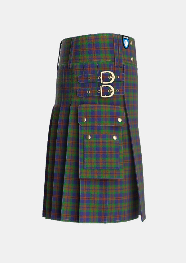 Utility_Mann_Tartan_4127_kilt_right_image_with_pleated_design_and_adjustable_buckles_for_men