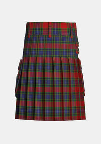 Utility_Manson_Tartan_987_kilt_back_image_with_pleated_design_and_adjustable_buckles_for_men
