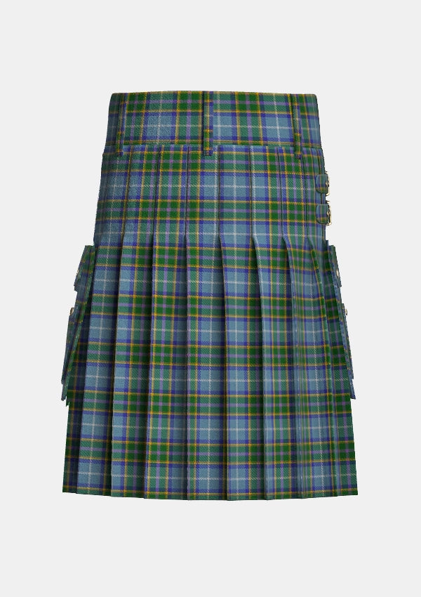 Utility_Manx_tartan_202_kilt_back_image_with_pleated_design_and_adjustable_buckles_for_men