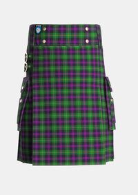 Utility_Martin_Hunting_Tartan_4943_kilt_front_image_with_pleated_design_and_adjustable_buckles_for_men