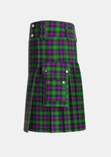 Utility_Martin_Hunting_Tartan_4943_kilt_left_image_with_pleated_design_and_adjustable_buckles_for_men