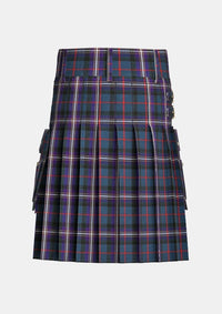 Utility_Masonic_Tartan_kilt_back_image_with_pleated_design_and_adjustable_buckles_for_men