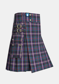 Utility_Masonic_Tartan_kilt_side_image_with_pleated_design_and_adjustable_buckles_for_men