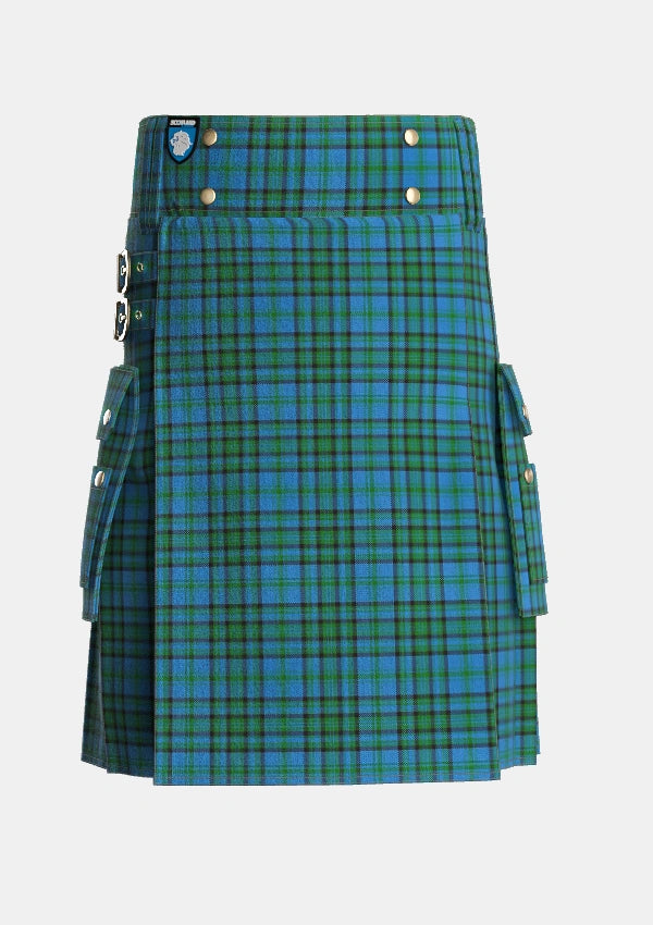Utility_Matheson_Hunting_2_Tartan_693_kilt_front_image_with_pleated_design_and_adjustable_buckles_for_men