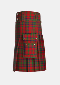 Utility_Matheson_tartan_3461_kilt_left_image_with_pleated_design_and_adjustable_buckles_for_men
