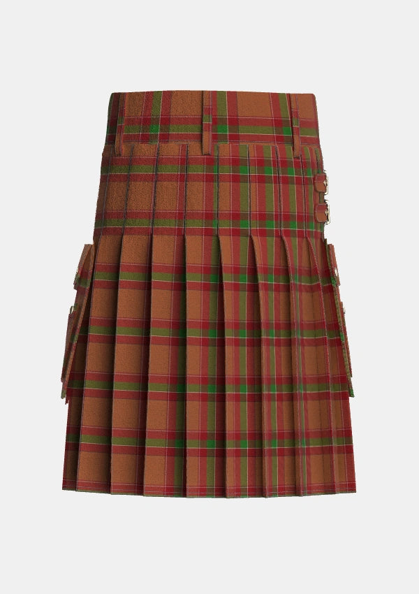 Utility_McBrayer_Tartan_3321_kilt_back_image_with_pleated_design_and_adjustable_buckles_for_men