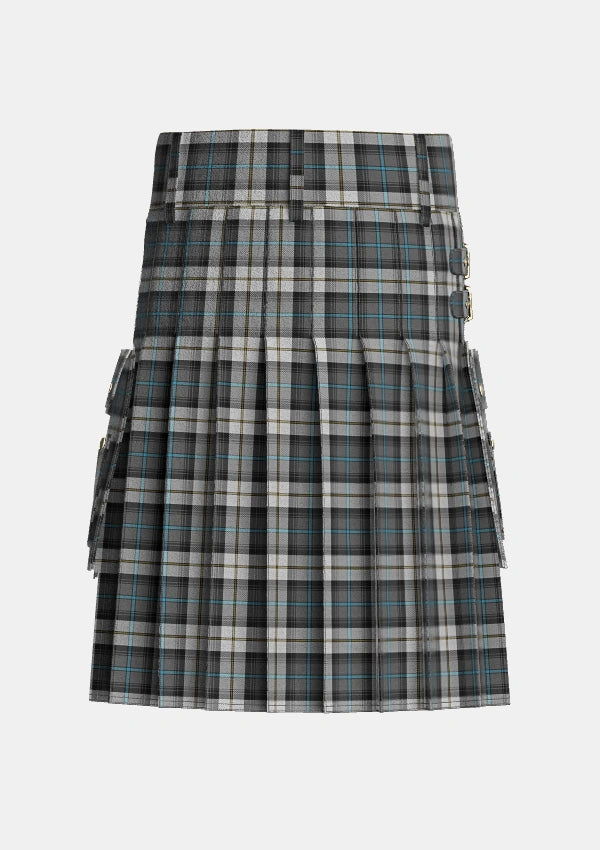 Utility_McCandlish_Arisaid_Grey_Tartan_8232_kilt_back_image_with_pleated_design_and_adjustable_buckles_for_men