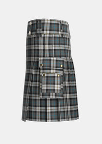 Utility_McCandlish_Arisaid_Grey_Tartan_8232_kilt_left_image_with_pleated_design_and_adjustable_buckles_for_men