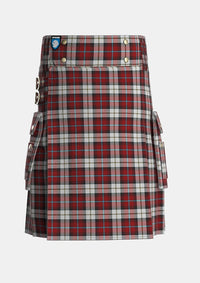 Utility_McCandlish_Arisaid_Red_Tartan_3326_kilt_front_image_with_pleated_design_and_adjustable_buckles_for_men