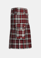 Utility_McCandlish_Arisaid_Red_Tartan_3326_kilt_left_image_with_pleated_design_and_adjustable_buckles_for_men