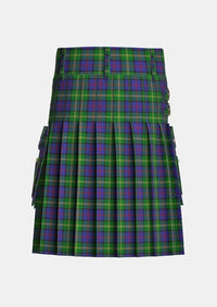 Utility_McComb_Tartan_2340_kilt_back_image_with_pleated_design_and_adjustable_buckles_for_men