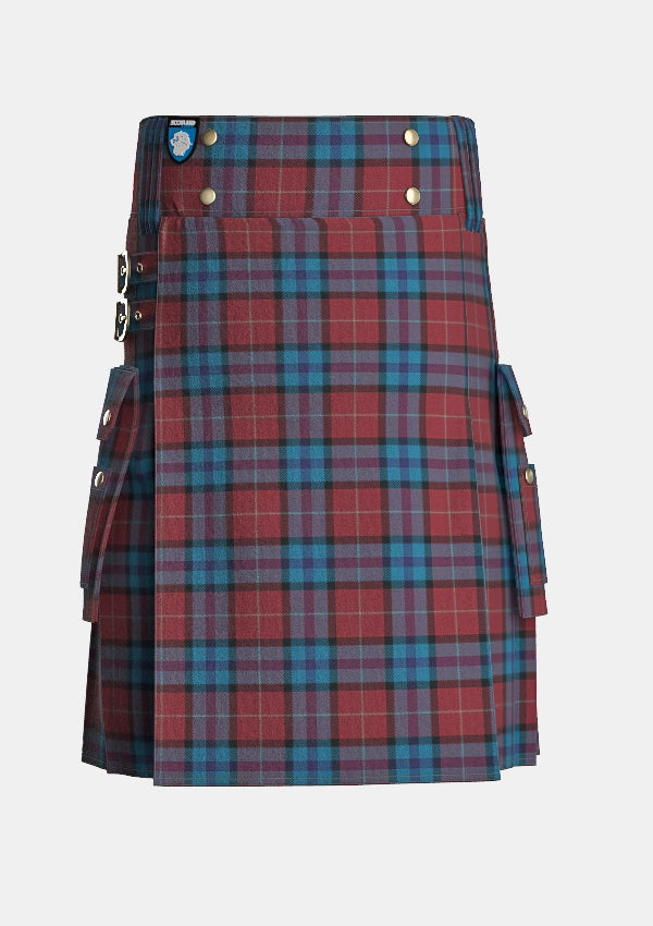 Utility_McCurdy_Stribbling_Tartan_10284_kilt_front_image_with_pleated_design_and_adjustable_buckles_for_men