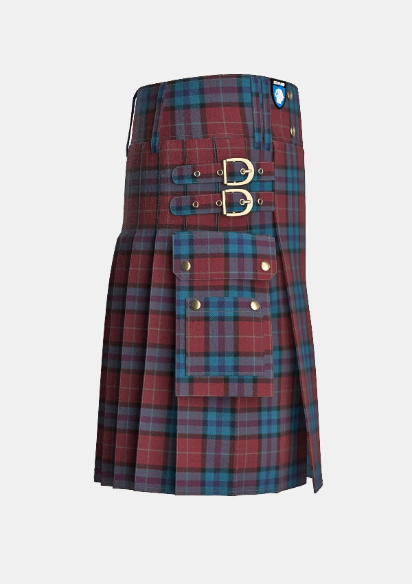 Utility_McCurdy_Stribbling_Tartan_10284_kilt_right_image_with_pleated_design_and_adjustable_buckles_for_men