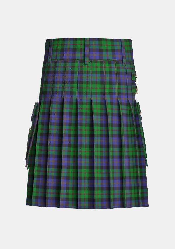 Utility_McEwan_Tartan_2299_kilt_back_image_with_pleated_design_and_adjustable_buckles_for_men