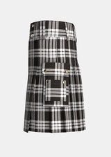 Utility_McFarlane_Tartan_kilt_left_image_with_pleated_design_and_adjustable_buckles_for_men