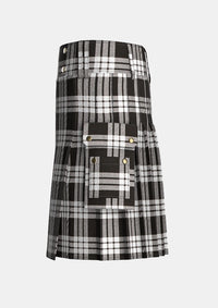 Utility_McFarlane_Tartan_kilt_left_image_with_pleated_design_and_adjustable_buckles_for_men