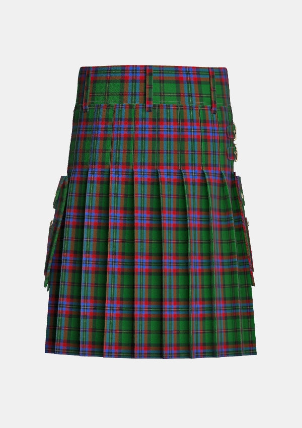 Utility_McGeachie_Tartan_7291_kilt_back_image_with_pleated_design_and_adjustable_buckles_for_men