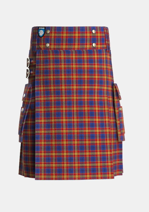 Utility_McGurk_Personal_Tartan_7159_kilt_front_image_with_pleated_design_and_adjustable_buckles_for_men
