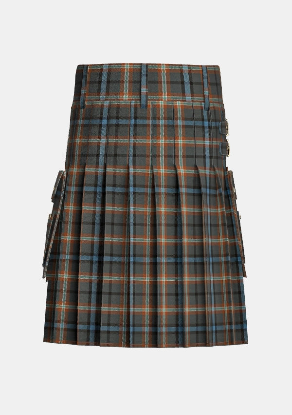 Utility_McHale_Barry_Tartan_10708_kilt_back_image_with_pleated_design_and_adjustable_buckles_for_men