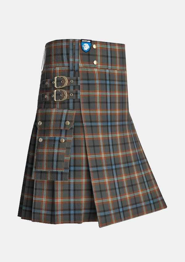Utility_McHale_Barry_Tartan_10708_kilt_side_image_with_pleated_design_and_adjustable_buckles_for_men