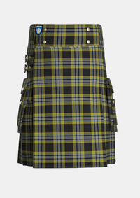 Utility_McIntyre_Collegium_tartan_12730_kilt_front_image_with_pleated_design_and_adjustable_buckles_for_men