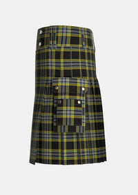 Utility_McIntyre_Collegium_tartan_12730_kilt_left_image_with_pleated_design_and_adjustable_buckles_for_men