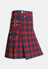 Utility_McKnight_Personal_Tartan_2179_kilt_side_image_with_pleated_design_and_adjustable_buckles_for_men