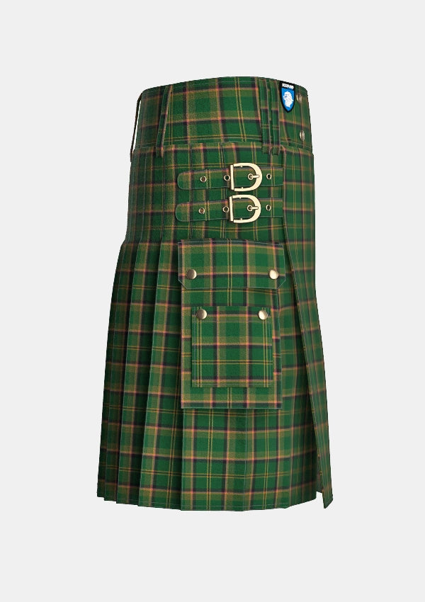 Utility_McMahon_Gordon_and_Family_Tartan_15171_kilt_right_image_with_pleated_design_and_adjustable_buckles_for_men