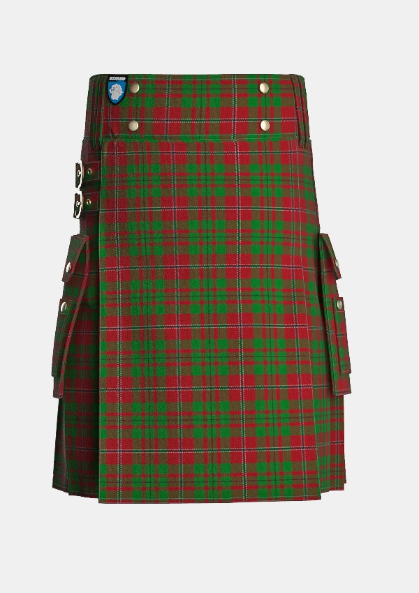 Utility_McNee_Tartan_6917_kilt_front_image_with_pleated_design_and_adjustable_buckles_for_men