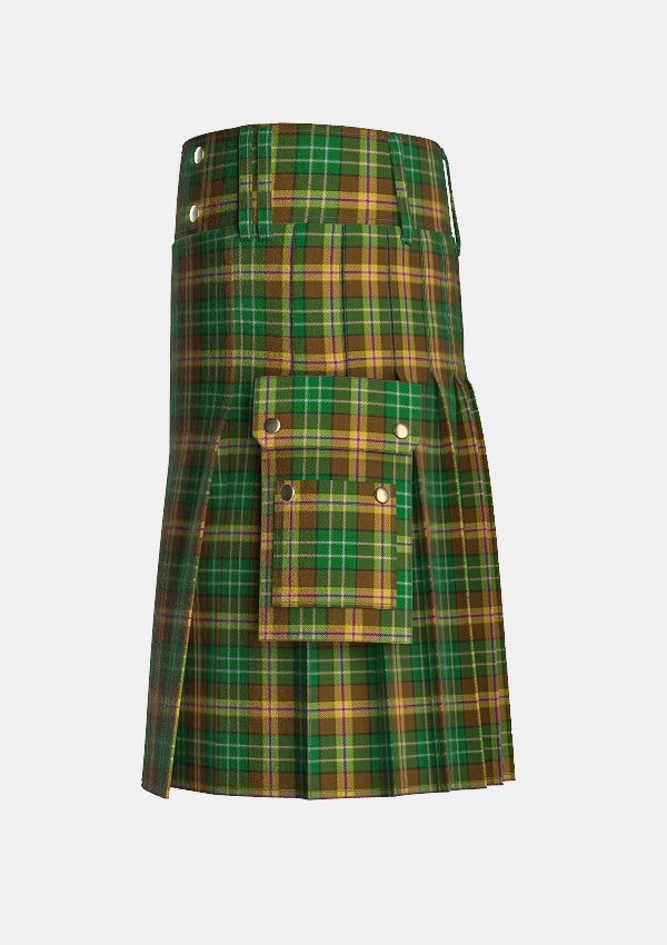 Utility_McShane_Tartan_4111_kilt_left_image_with_pleated_design_and_adjustable_buckles_for_men