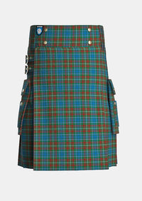 Utility_Mcconnell_tartan_141_kilt_front_image_with_pleated_design_and_adjustable_buckles_for_men