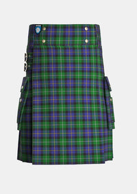 Utility_Mccormick_tartan_7161_kilt_front_image_with_pleated_design_and_adjustable_buckles_for_men
