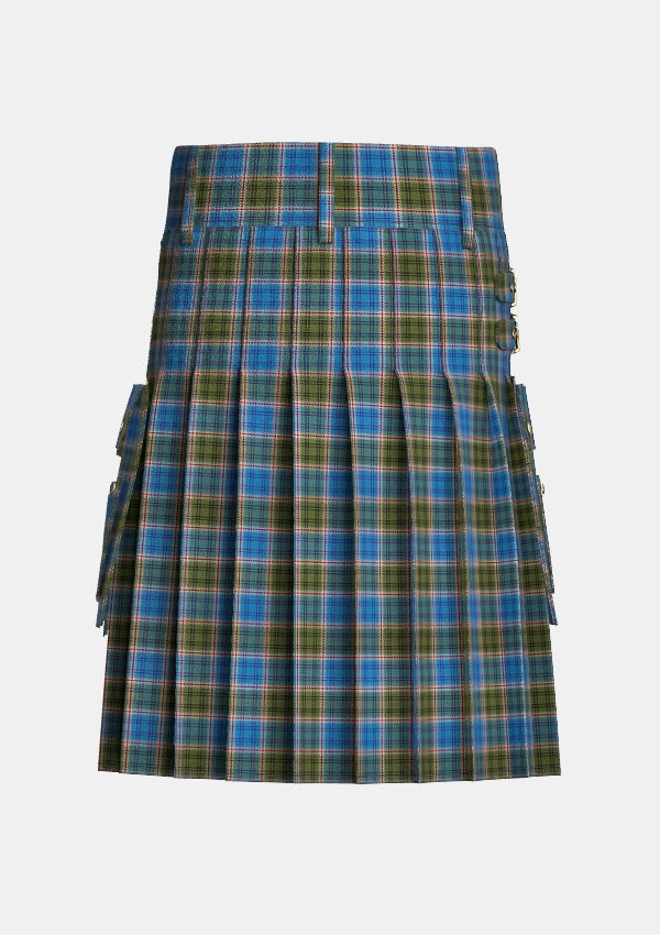 Utility_Mcculloch_tartan_7380_kilt_back_image_with_pleated_design_and_adjustable_buckles_for_men