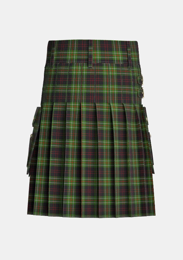 Utility_Mcdermott_tartan_1180_kilt_back_image_with_pleated_design_and_adjustable_buckles_for_men
