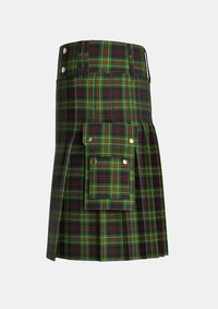 Utility_Mcdermott_tartan_1180_kilt_left_image_with_pleated_design_and_adjustable_buckles_for_men