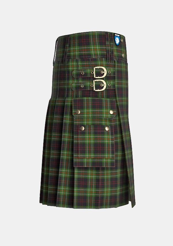 Utility_Mcdermott_tartan_1180_kilt_right_image_with_pleated_design_and_adjustable_buckles_for_men