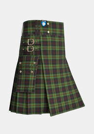 Utility_Mcdermott_tartan_1180_kilt_side_image_with_pleated_design_and_adjustable_buckles_for_men